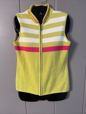Neve Sweater Vest Knit Green White Pink Preppy Old Money Quiet Luxury Cottage